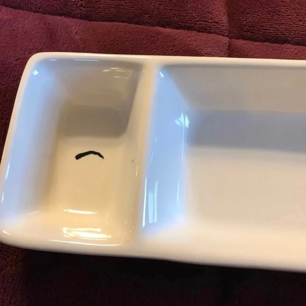 Rae Dunn Ceramic Makeup Tray “brow game on point”.